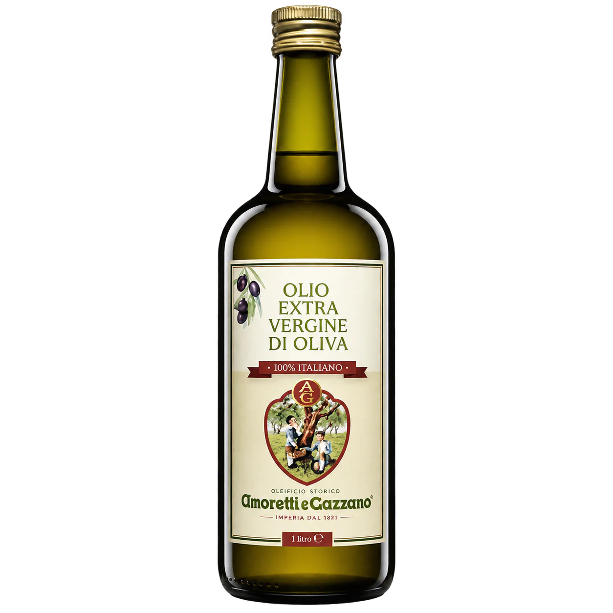 Olio extravergine di oliva 100% italiano in bottiglia da 1 litro