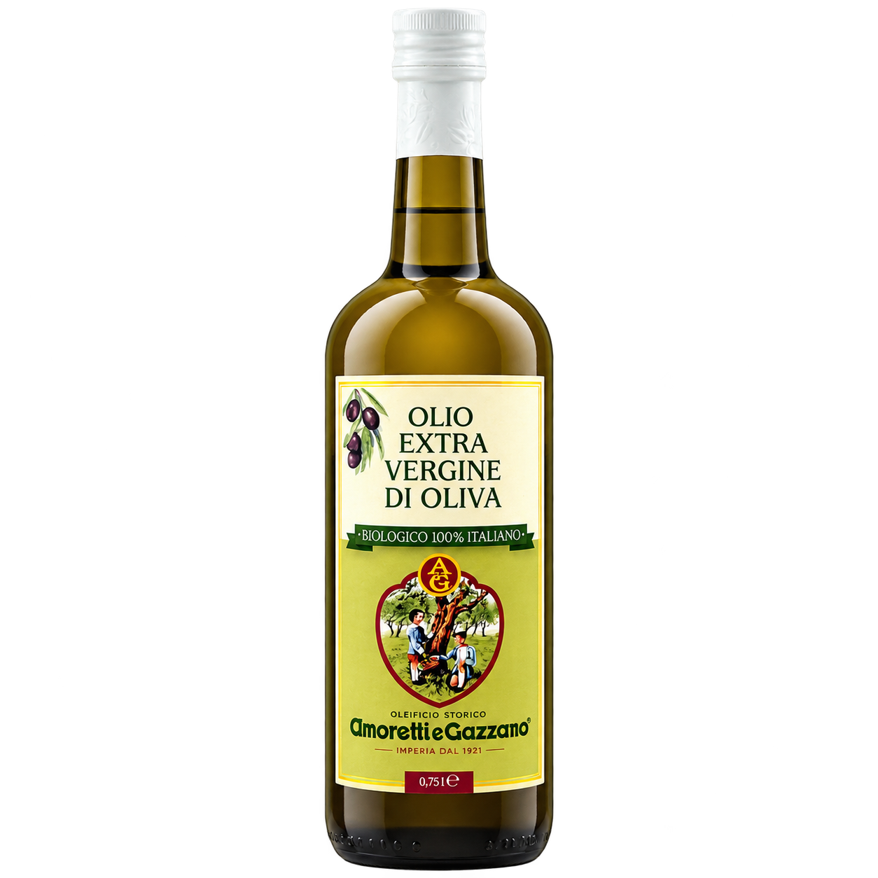 Olio extravergine di oliva biologico in bottiglia da 0,75 litri