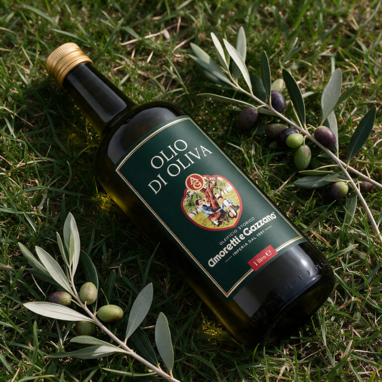 Bottiglia di Olio di Oliva Amoretti e Gazzano